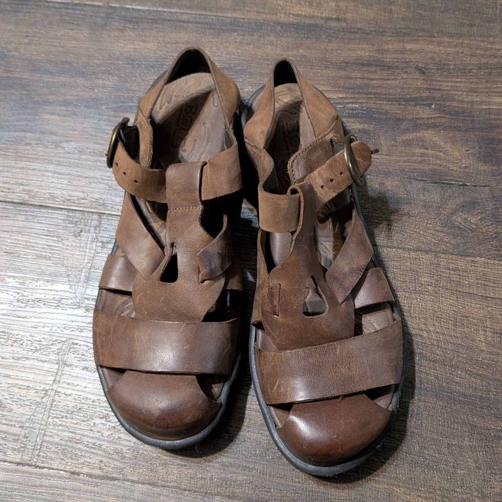 Born 9/40 Brown Leather Close Toe Women's Sandals